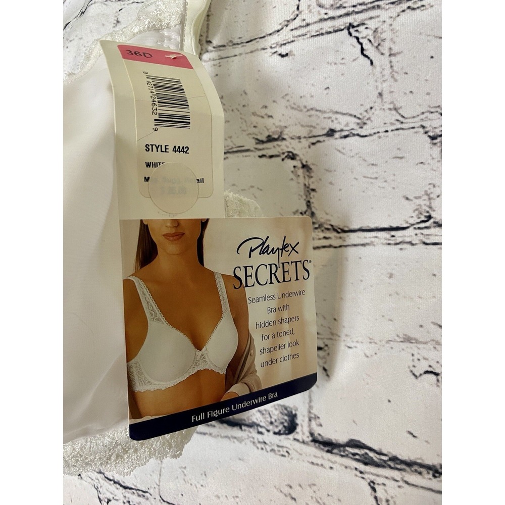 NWT‎ Playtex Secrets 4442 Full Figure Lightly Lined Underwire Bra 36D White - Picture 3 of 13